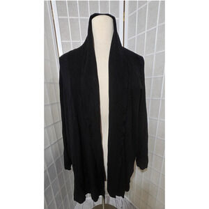 NWT Avenue Black 3/4 Sleeve Latch Front Cardigan Duster Sweater Plus Size: 30/32
